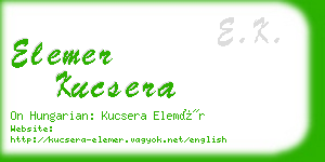 elemer kucsera business card